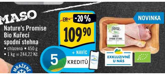 ARCHIV Nature s Promise Bio Kuřecí spodní stehna 450 g v akci platné