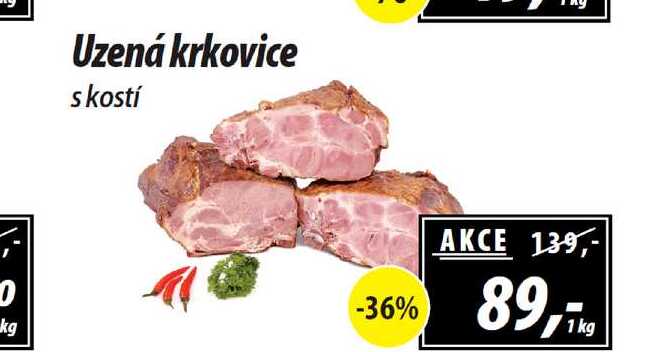 ARCHIV Uzená krkovice s kostí 1 kg v akci platné do 4 12 2021