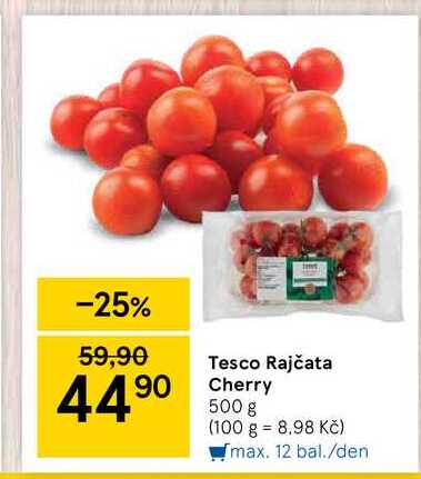 Tesco Rajčata Cherry 500 g v akci AkcniCeny cz