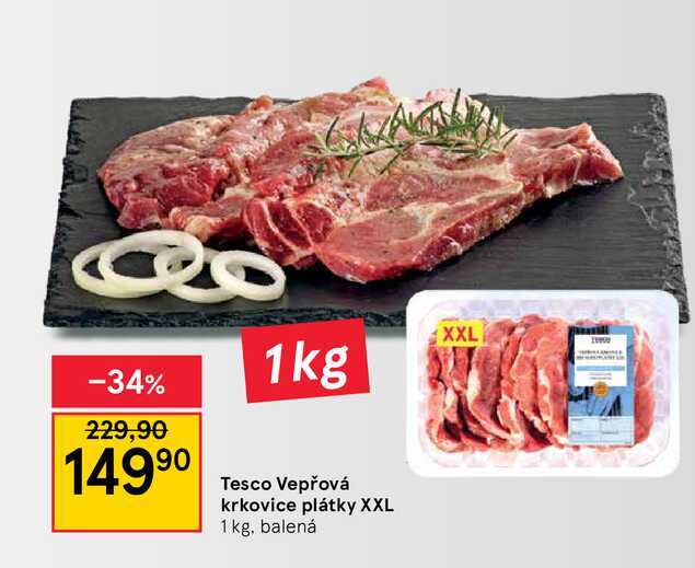 ARCHIV Tesco Vepřová krkovice plátky bez kosti 400 g v akci platné do