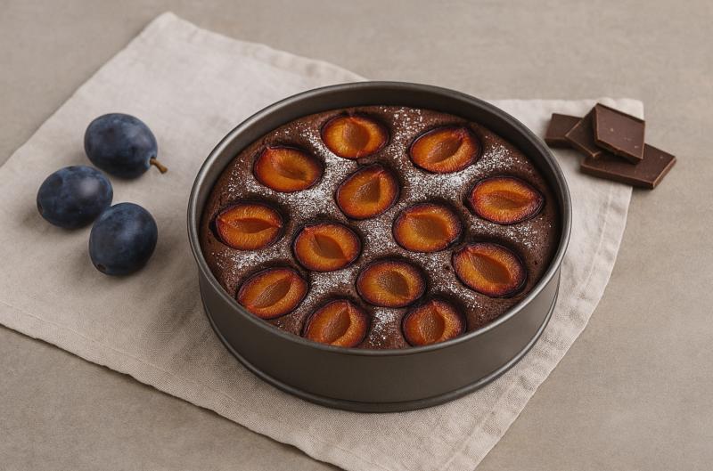 Švestkový koláč s čokoládou: Recept na vláčný dezert