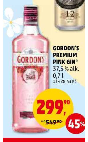 GORDON'S PREMIUM PINK GIN, 0,7 l v akci | AkcniCeny.cz