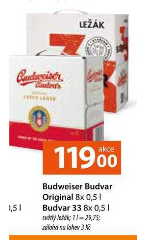 Archiv Budweiser Budvar Original X L V Akci Platn Do