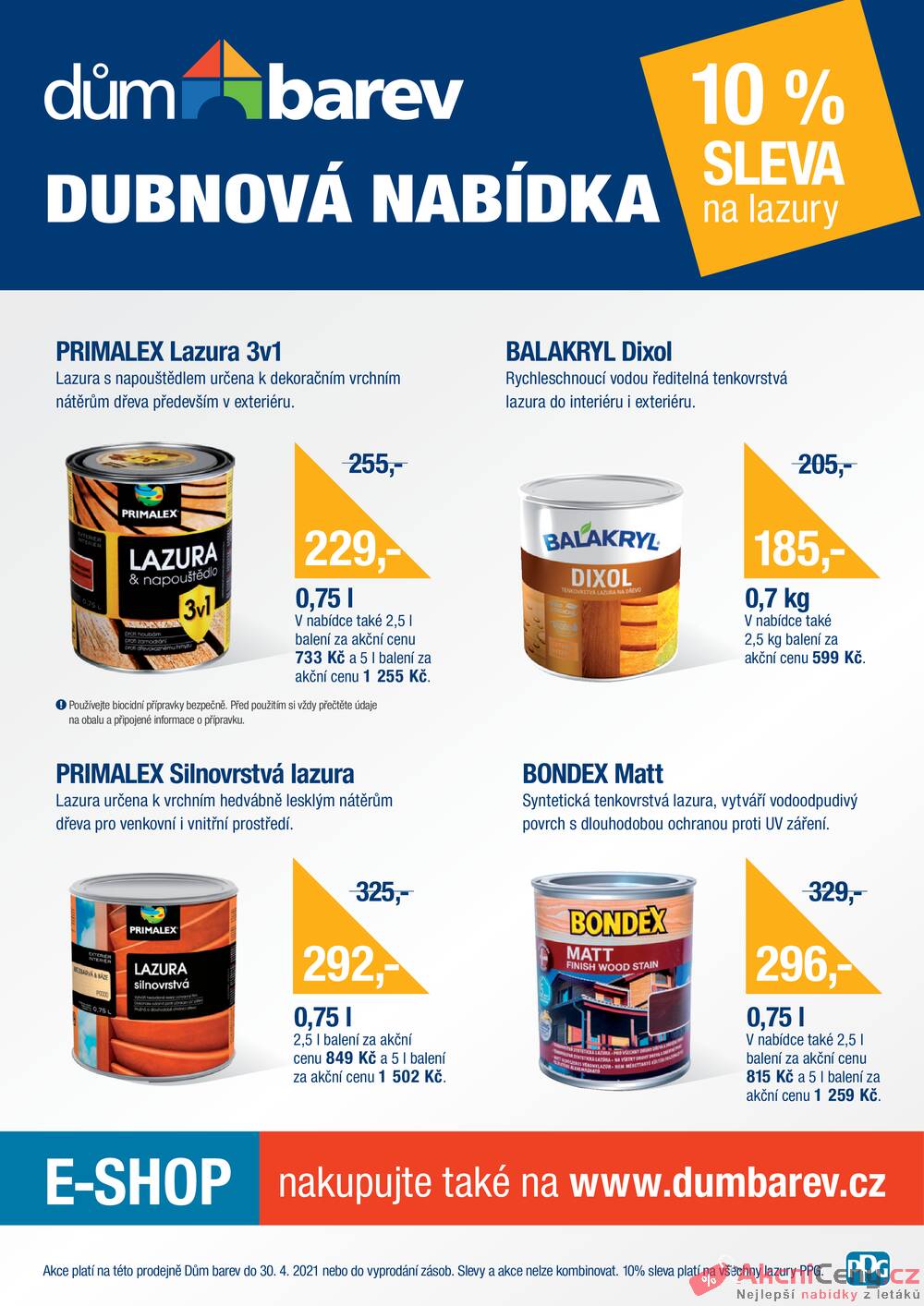 Leták Dům barev - Dům barev od 1.4. do 30.4.2021 - strana 1 Leták Dům barev - Dům barev od 1.4. do 30.4.2021 - strana 1
