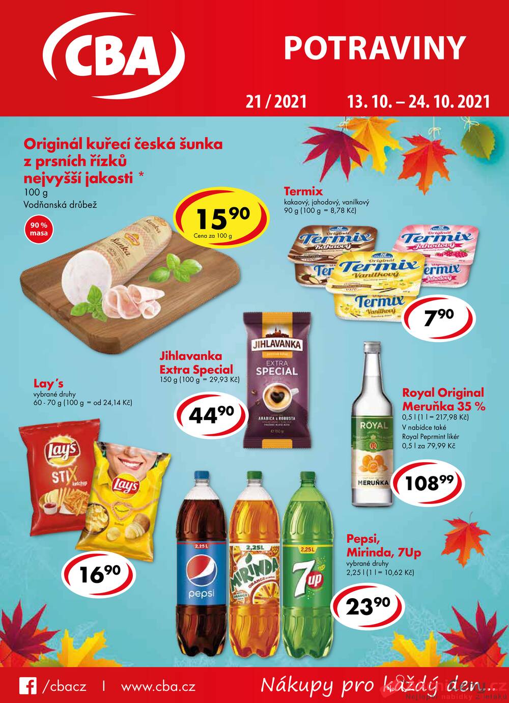 Leták CBA prodejní družstvo - CBA potraviny od 13.10. do 24.10.2021 - strana 1 Leták CBA prodejní družstvo - CBA potraviny od 13.10. do 24.10.2021 - strana 1