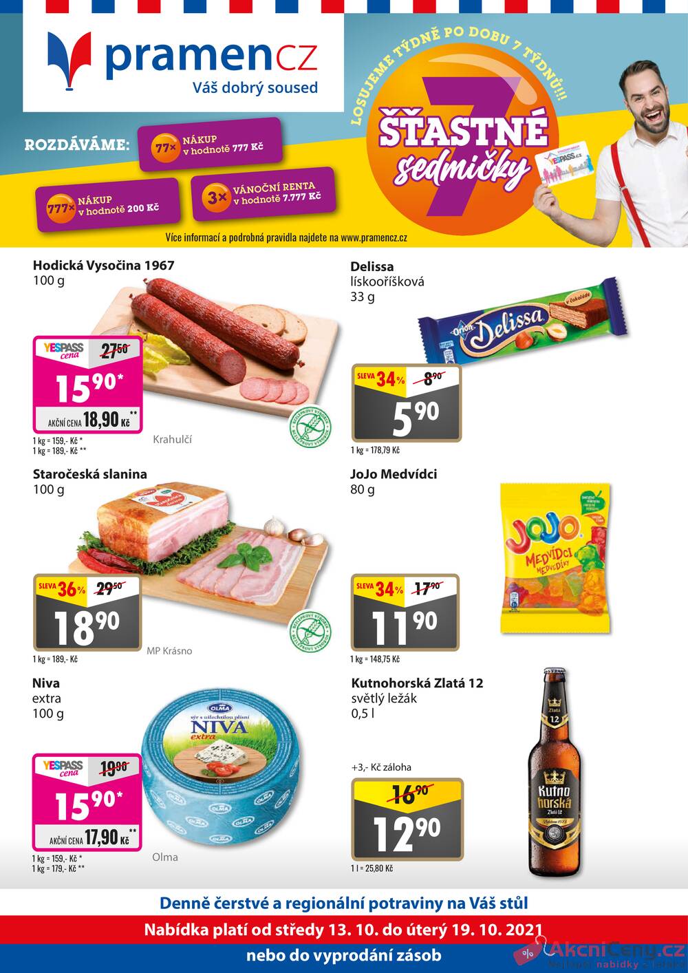 Leták Pramen - Pramen od 13.10. do 19.10.2021 - strana 1 Leták Pramen - Pramen od 13.10. do 19.10.2021 - strana 1