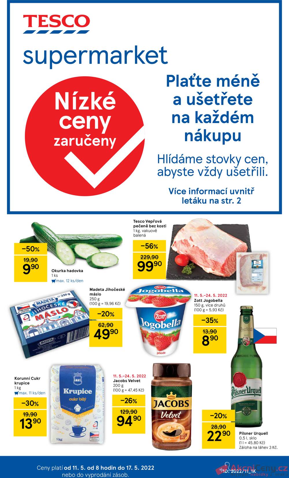 Leták Tesco - Tesco supermarkety od 11.5. do 17.5.2022 - strana 1