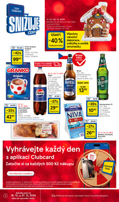 Tesco supermarkety od 18.12. do 24.12.2024