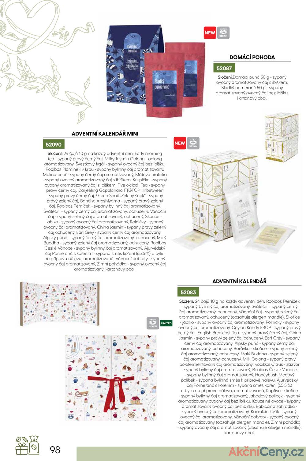 Leták Oxalis - čaj a káva
		  platný do 31.12.2025 - strana 100