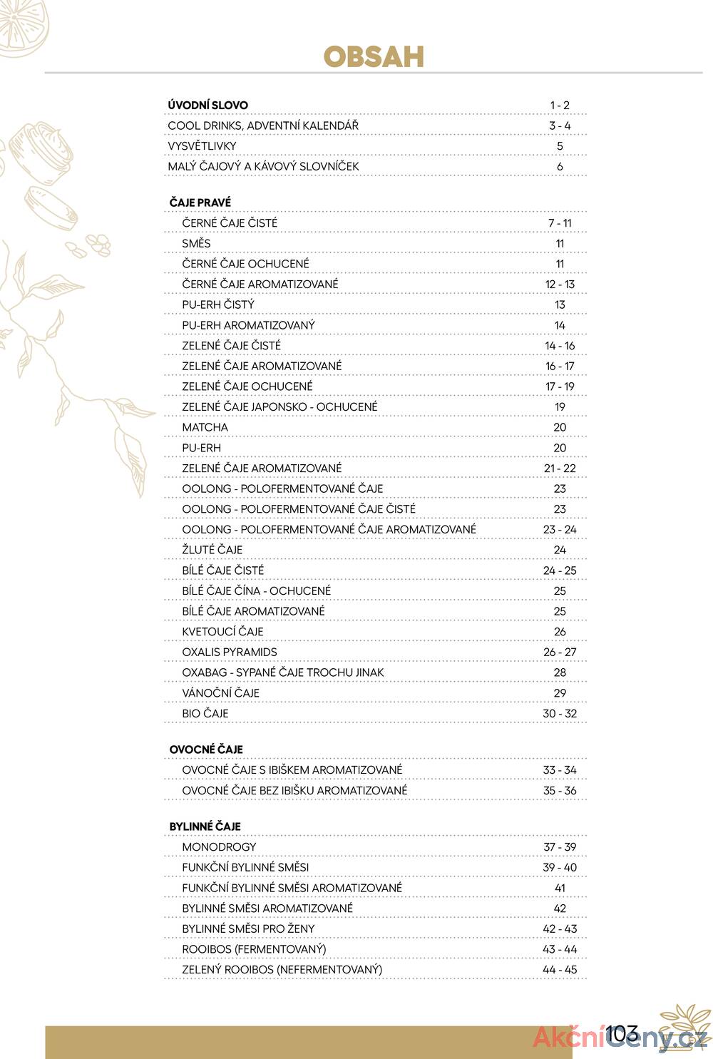 Leták Oxalis - čaj a káva
		  platný do 31.12.2025 - strana 105