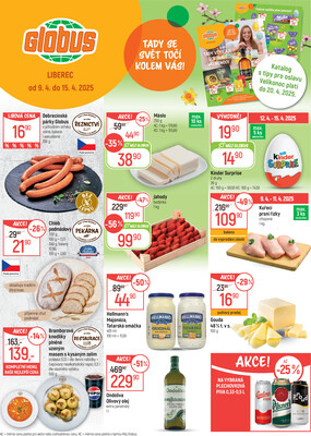 Akční leták Globus 9.4. - 15.4.2025 - Globus Liberec