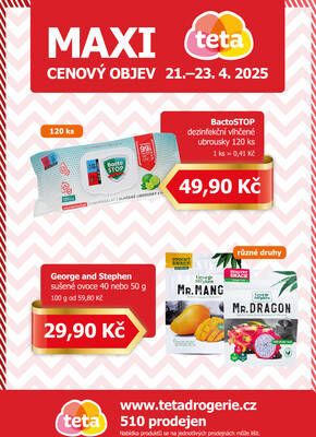 Teta drogerie Maxi cenové objevy od 21.4. do 23.4.2025