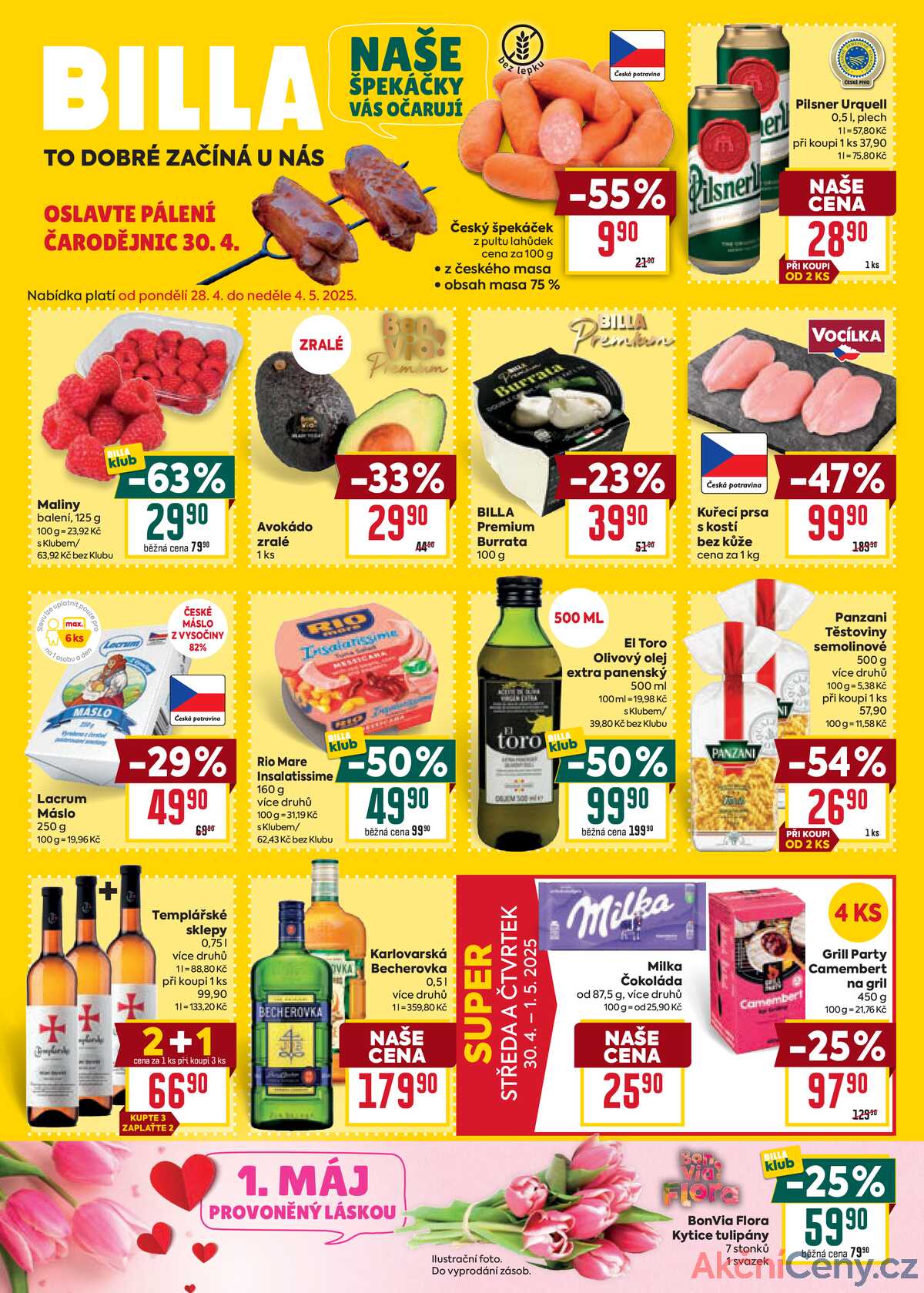 Billa malý leták od 28.4. do 4.5.2025 strana 1