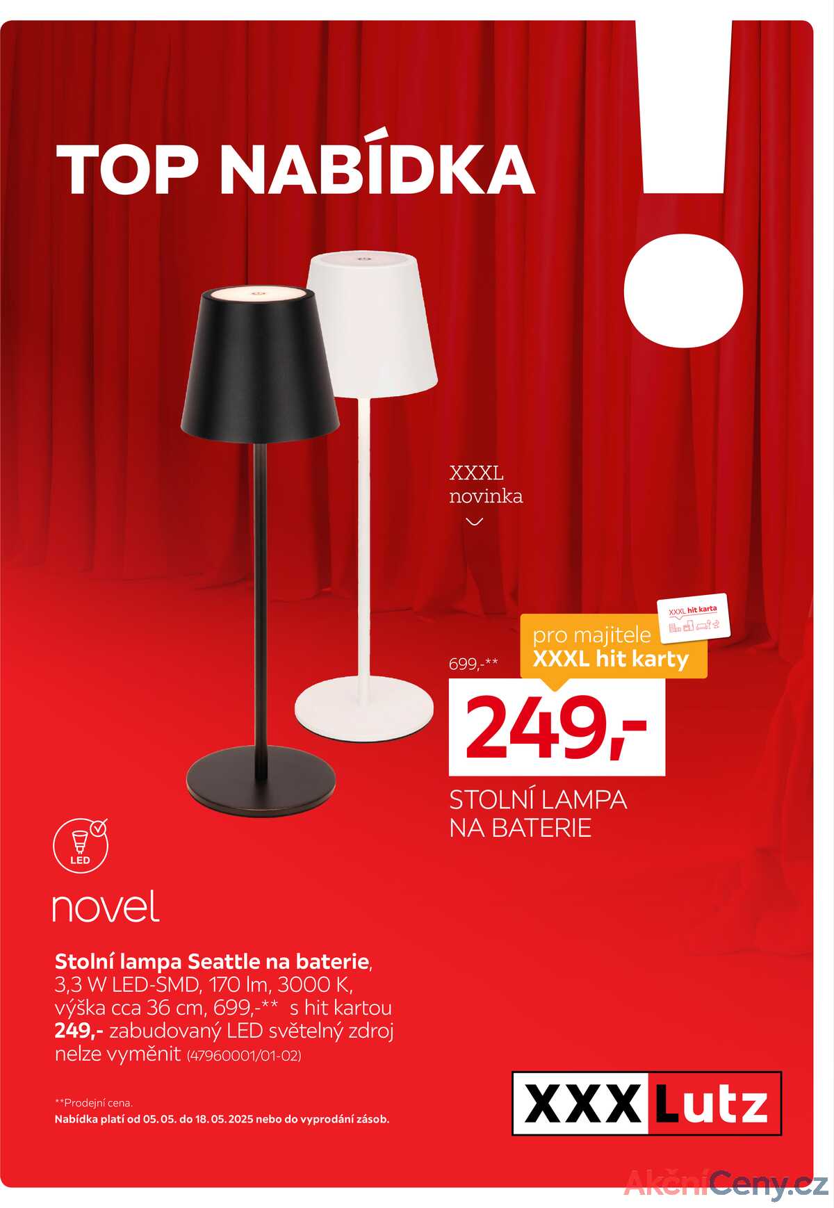XXXLutz Stolní lampa na baterie 5.5. - 18.5. strana 1