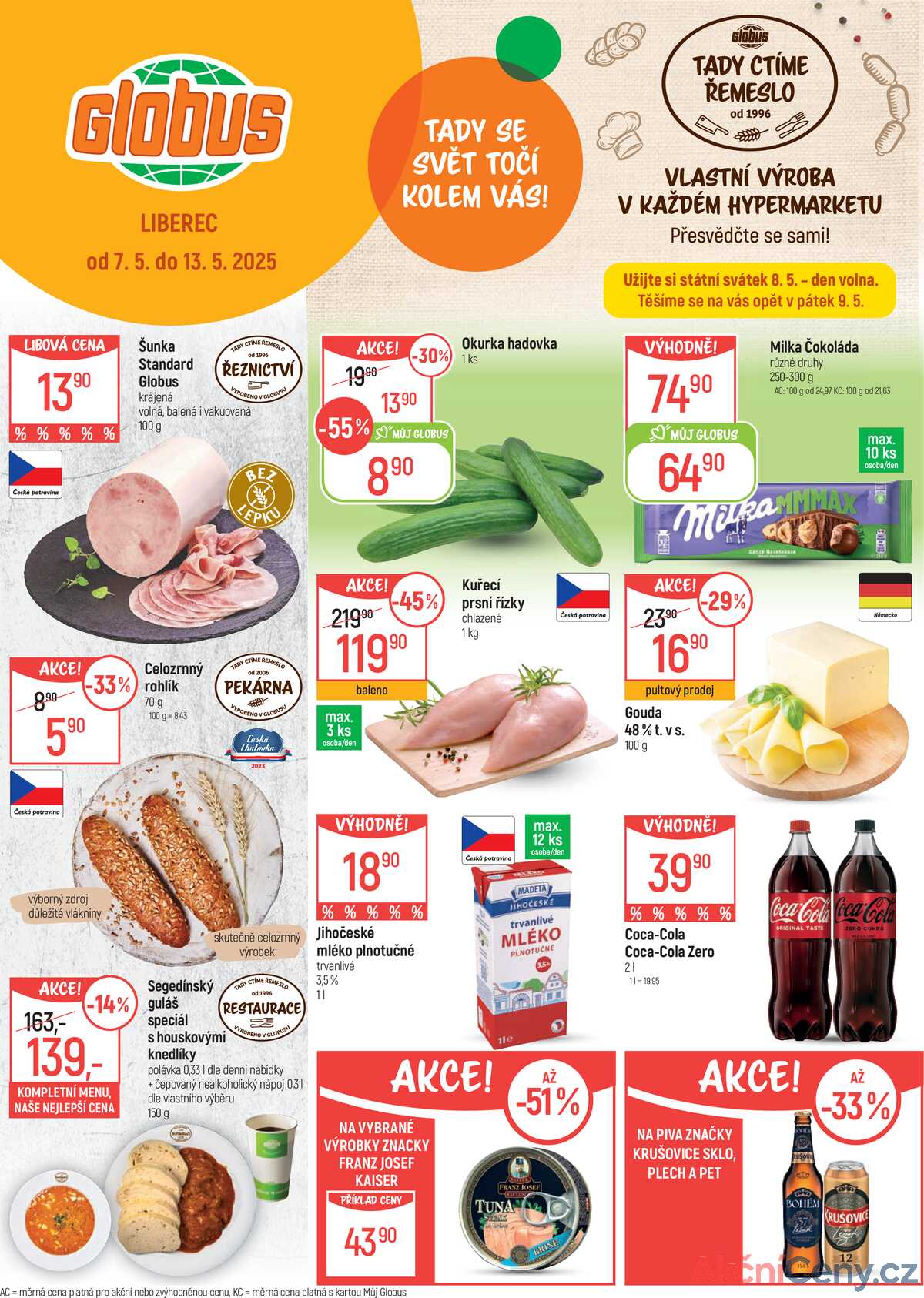 Akční leták Globus 7.5. - 13.5.2025 - Globus Liberec strana 1