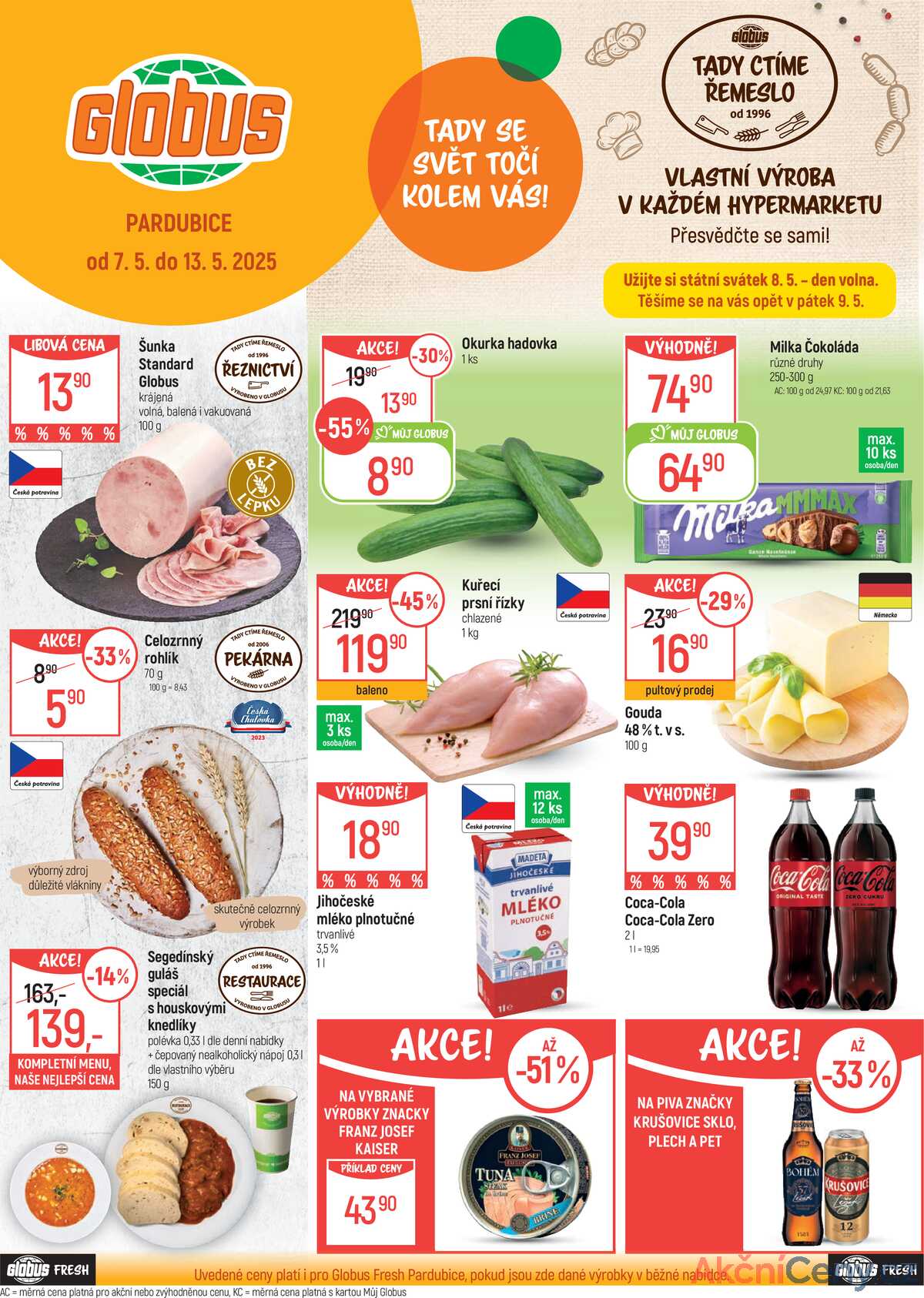 Akční leták Globus 7.5. - 13.5.2025 - Globus Pardubice strana 1