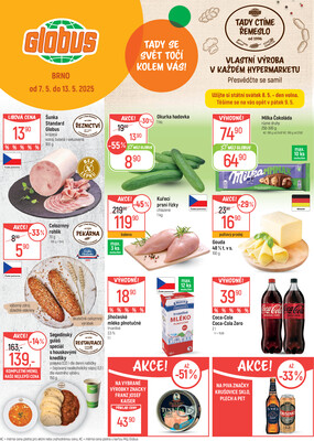 Akční leták Globus 7.5. - 13.5.2025 - Globus Brno Ivanovice