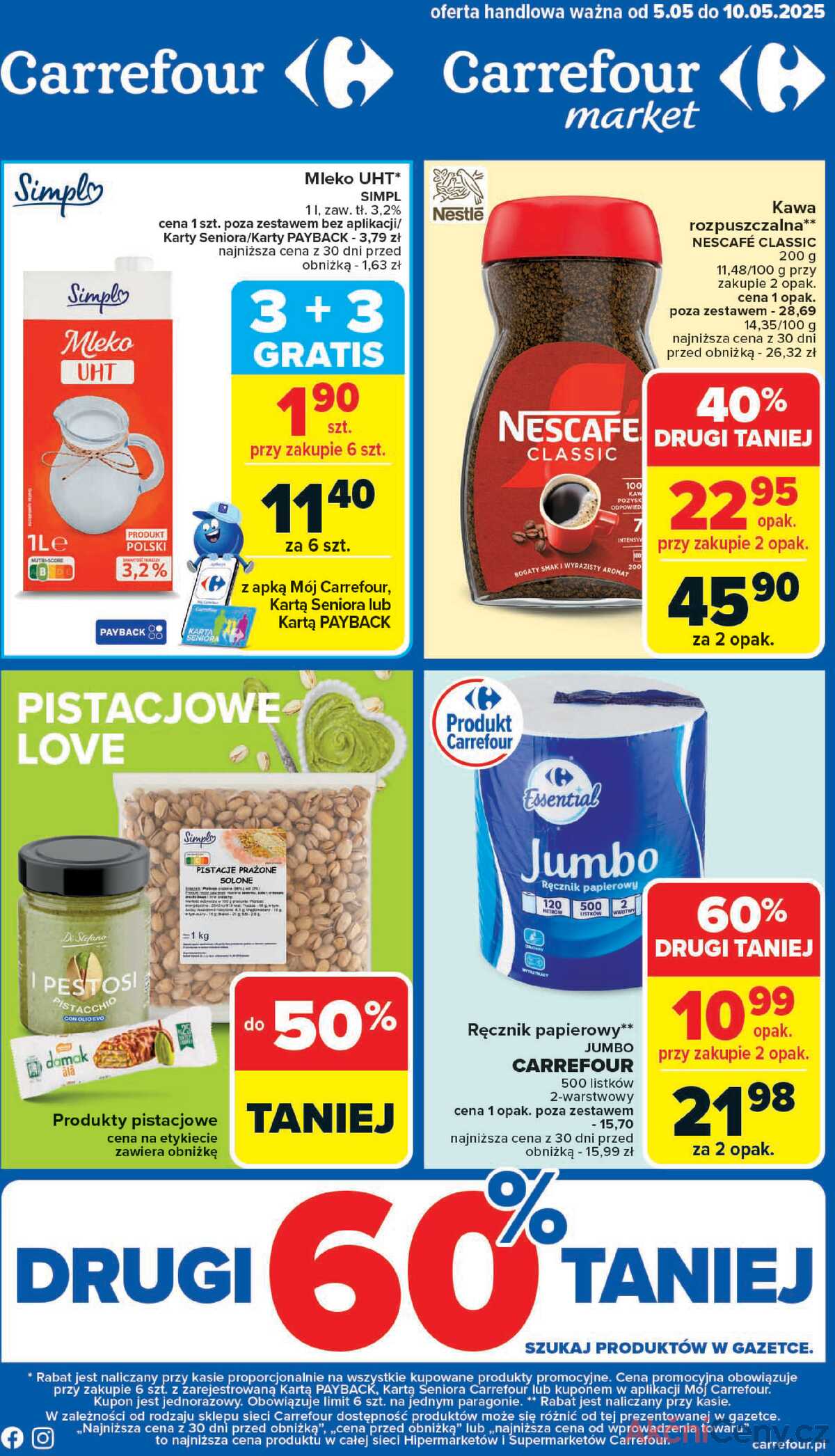 Leták Carrefour Polsko 5.5.-10.5.2025 - Trh od pondělí strana 1