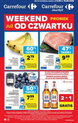 Leták Carrefour Polsko 8.5.-10.5.2025 - Víkendové promo akce od čtvrtka
