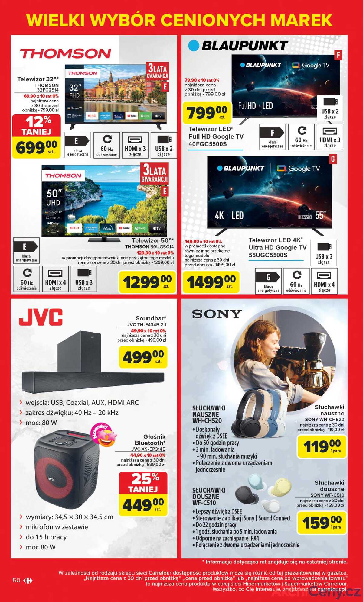 Leták Carrefour Polsko 5.5.-17.5.2025 - Známé značky, výhodné ceny strana 50
