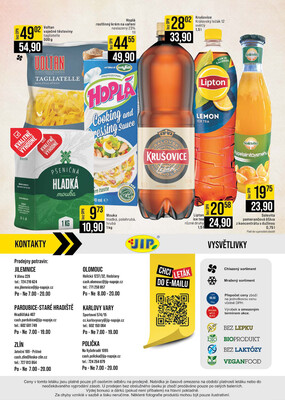 JIP Cash & Carry Jilemnice, Pardubice, Ostrava, Karlovy Vary, Olomouc a Zlín od 7.5. do 13.5.2025