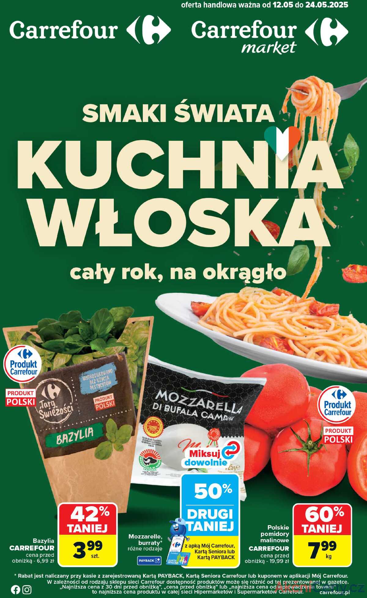 Leták Carrefour Polsko 12.5.-24.5.2025 - Italská kuchyně strana 1