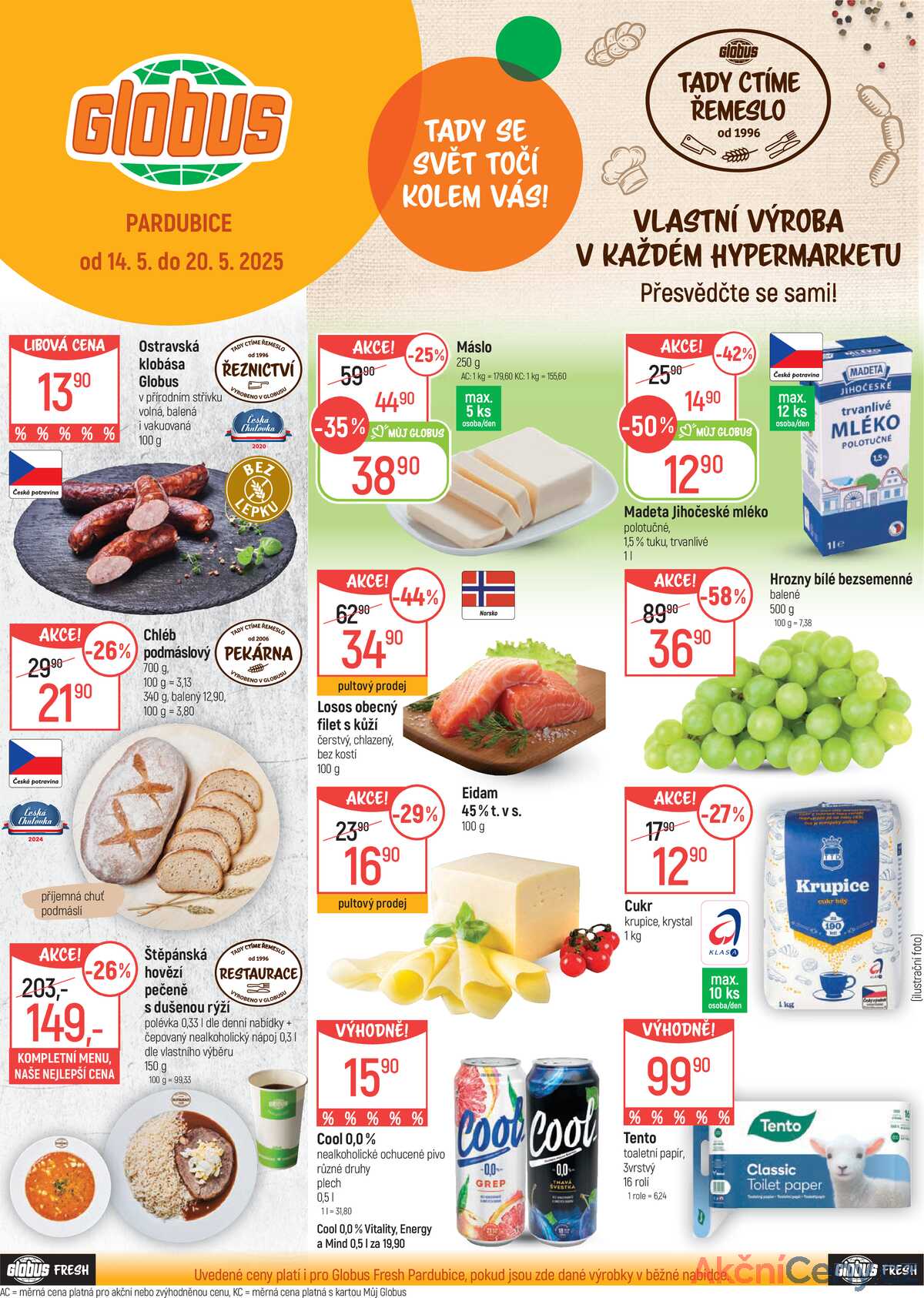 Akční leták Globus 14.5. - 20.5.2025 - Globus Pardubice strana 1