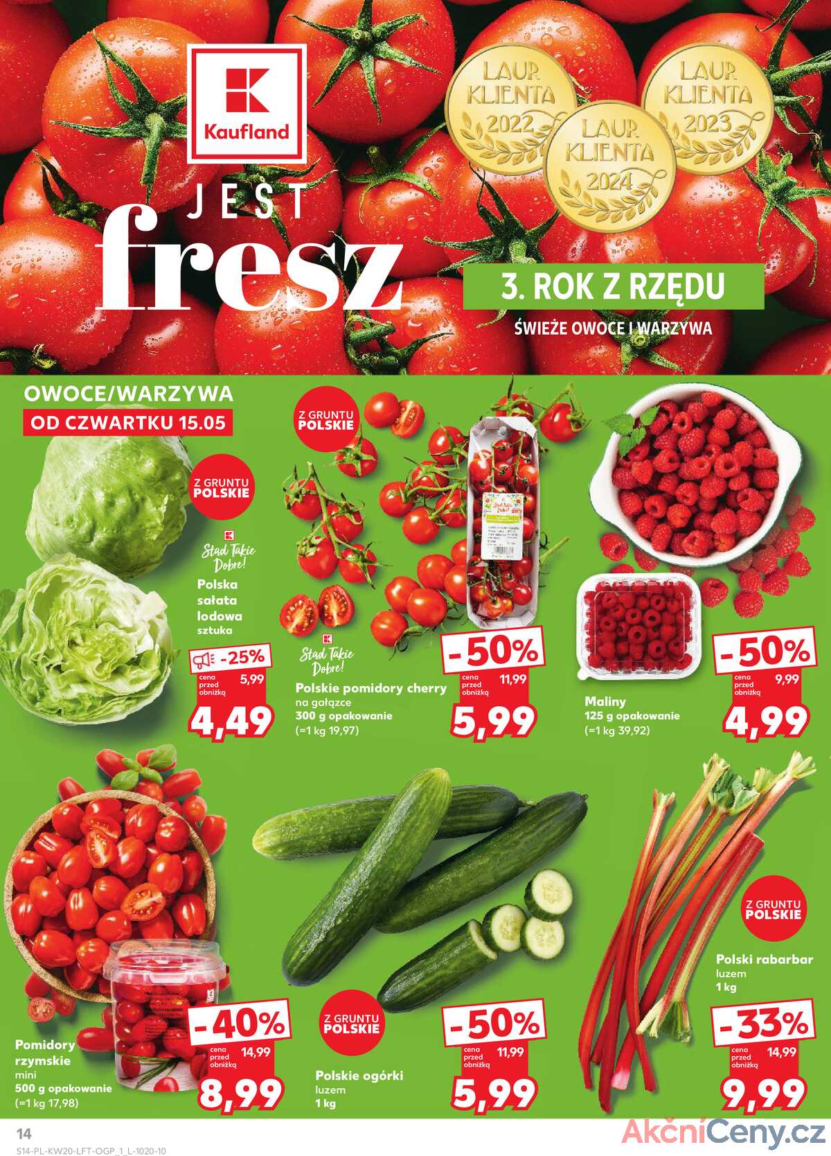 Leták Kaufland Polsko 15.5.-21.5.2025 - Noviny týdne strana 14