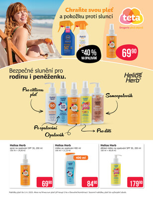 Teta drogerie Opalování od 12.5. do 3.6.2025