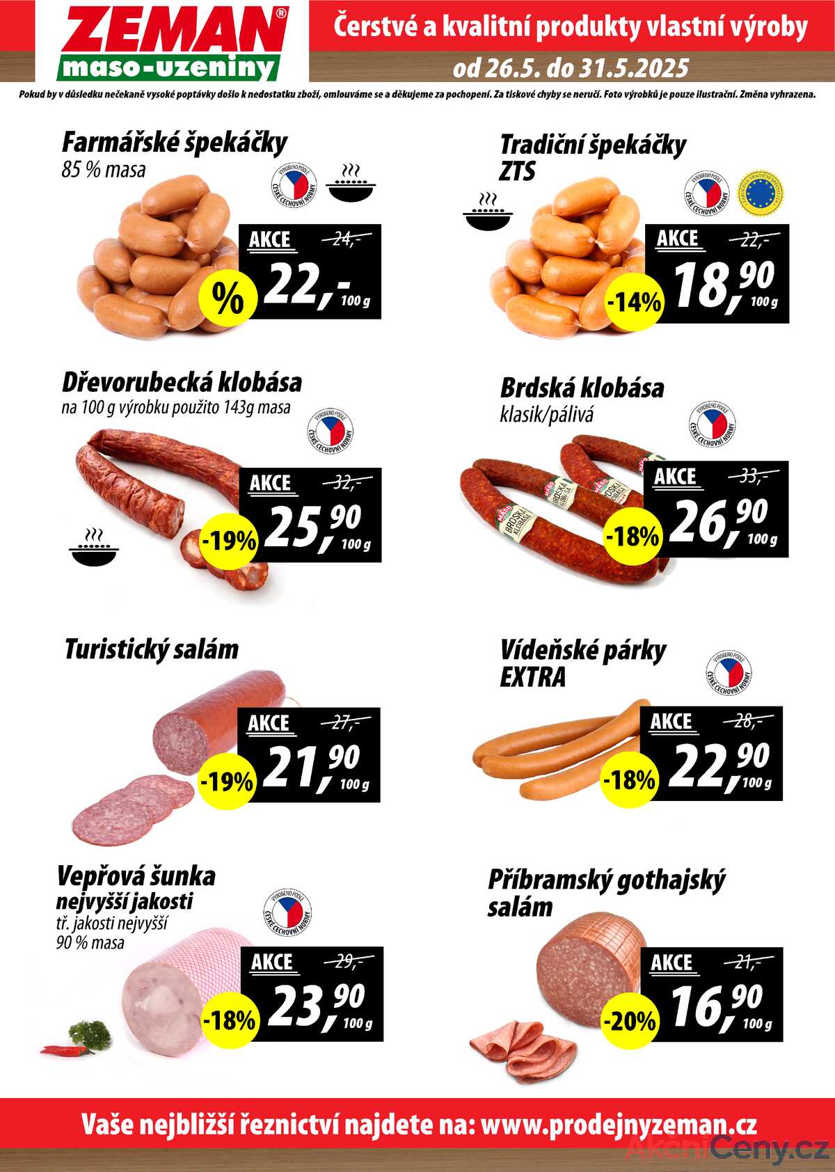 ZEMAN maso-uzeniny akční leták pro vybrané prodejny druhé skupiny od 26.5. do 31.5.2025 strana 2