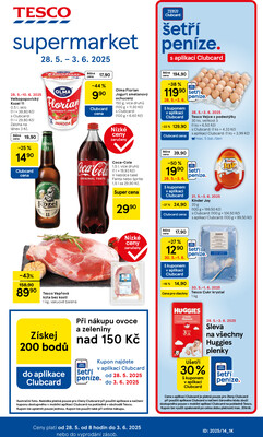 Tesco supermarkety od 28.5. do 3.6.2025