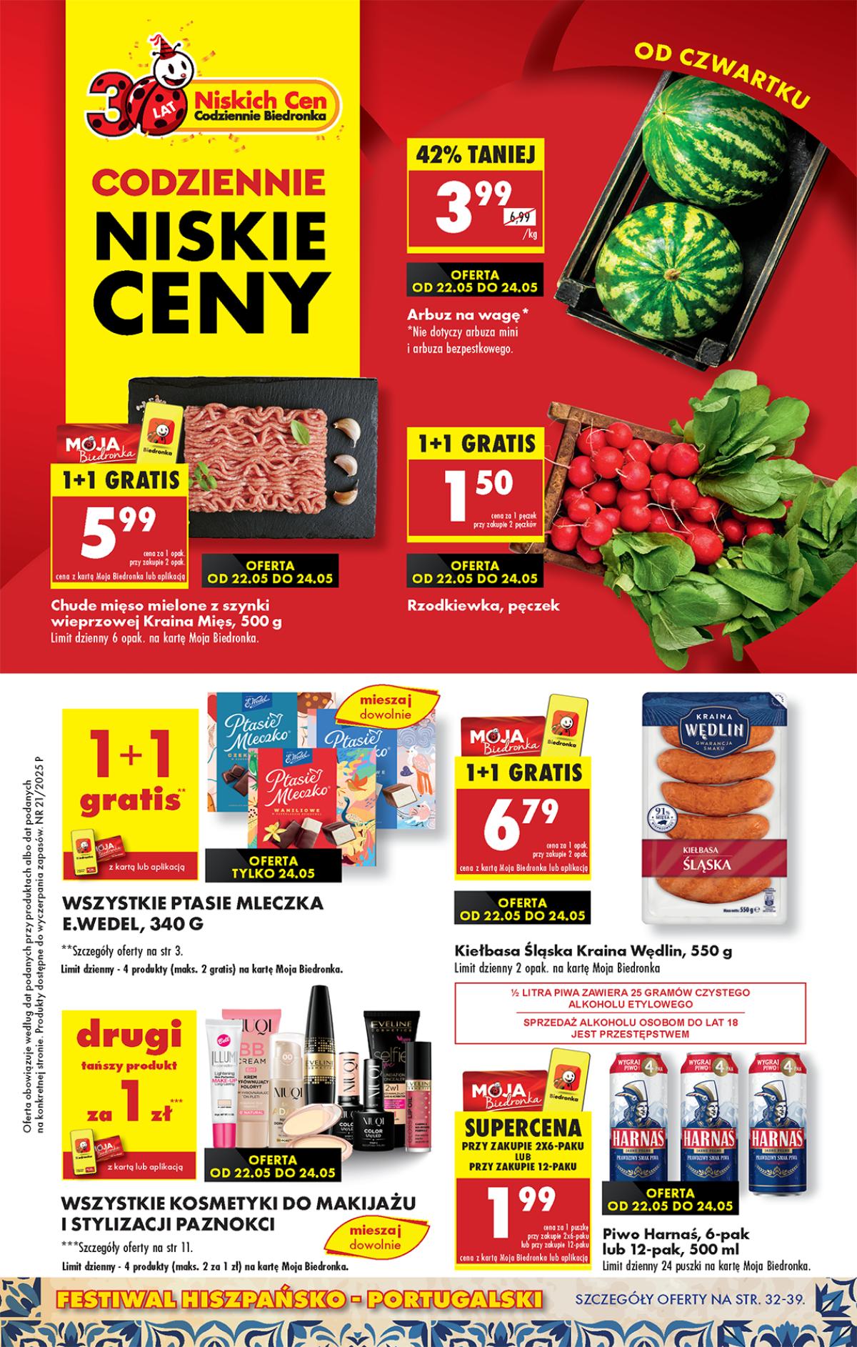 Leták Biedronka Polsko 22.5.-28.5.2025 strana 1
