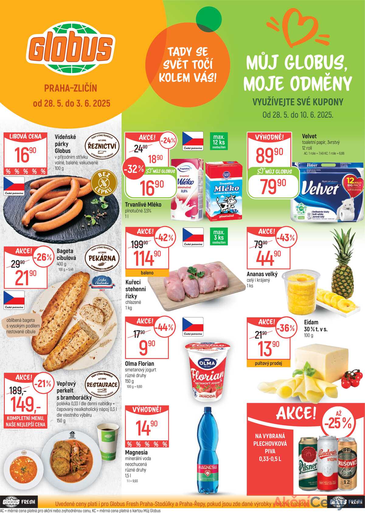 Akční leták Globus 28.5. - 3.6.2025 - Globus Praha - Zličín strana 1