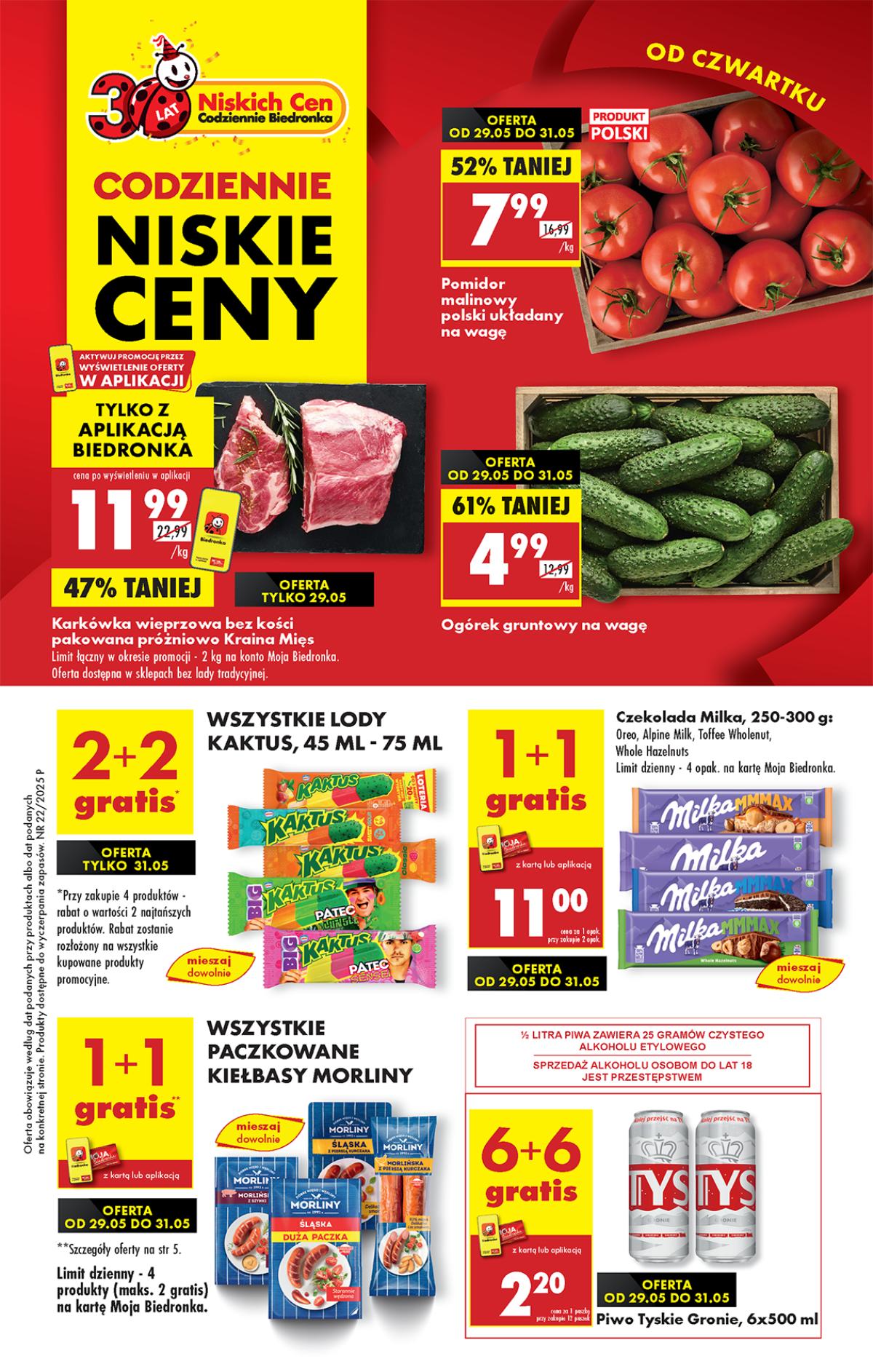 Leták Biedronka Polsko 29.5.-4.6.2025 strana 1