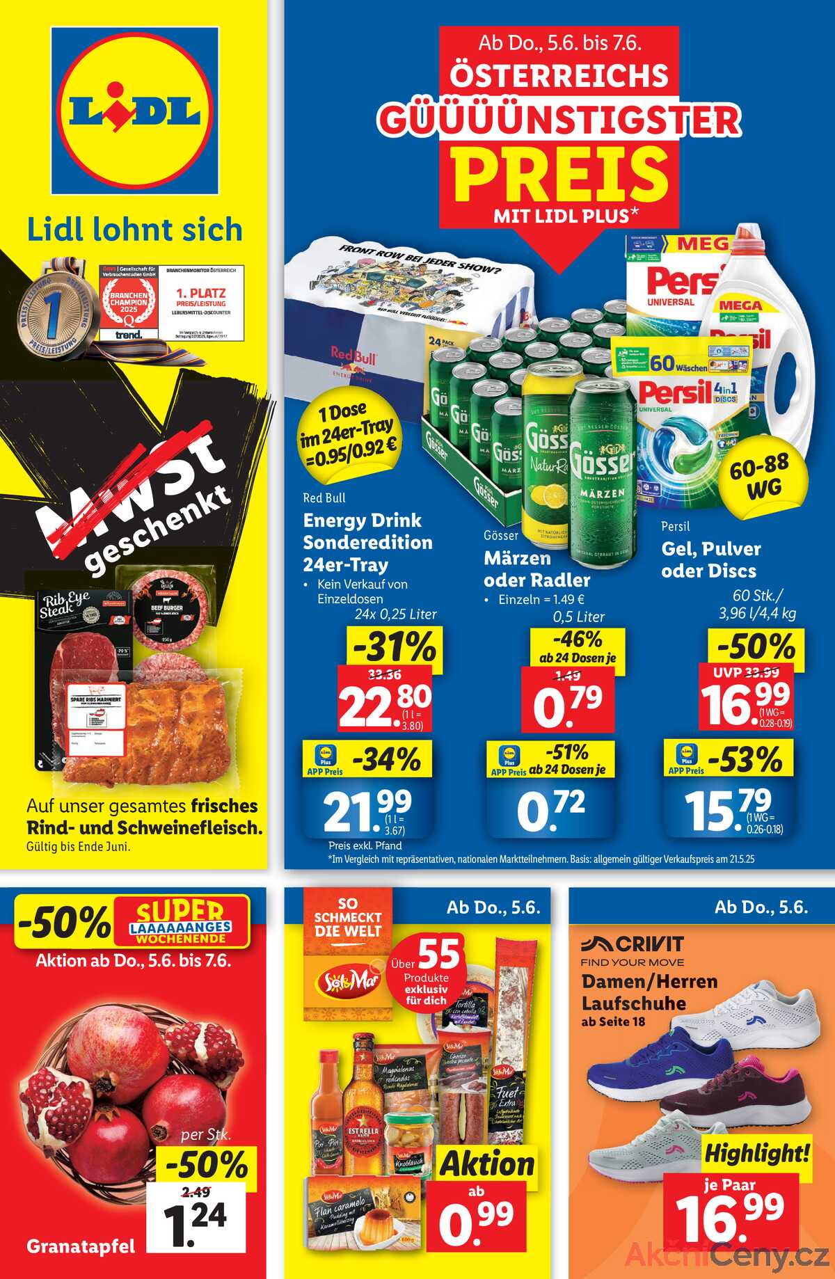 Leták Lidl Rakousko 5.6.-11.6.2025 strana 1