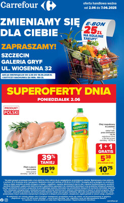 Leták Carrefour Polsko 2.6.-7.6.2025 - Měníme pro vás Szczecin GRYF Gallery