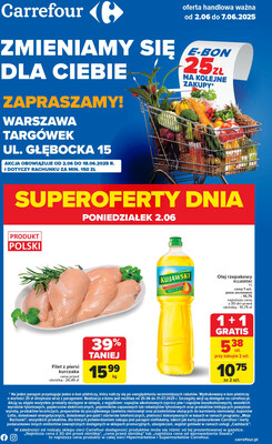 Leták Carrefour Polsko 2.6.-7.6.2025 - Změníme pro vás Varšava Targówek