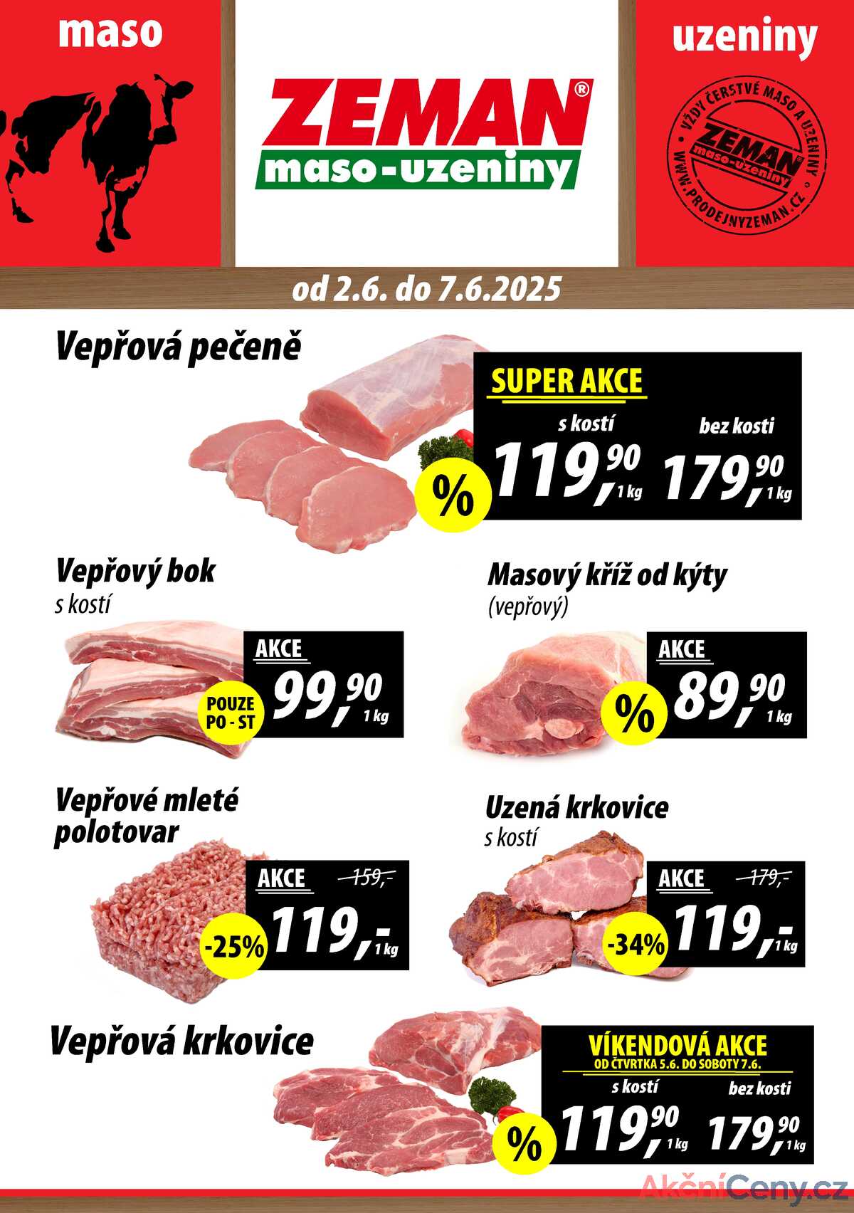 ZEMAN maso-uzeniny akční leták pro vybrané prodejny druhé skupiny od 2.6. do 7.6.2025 strana 1