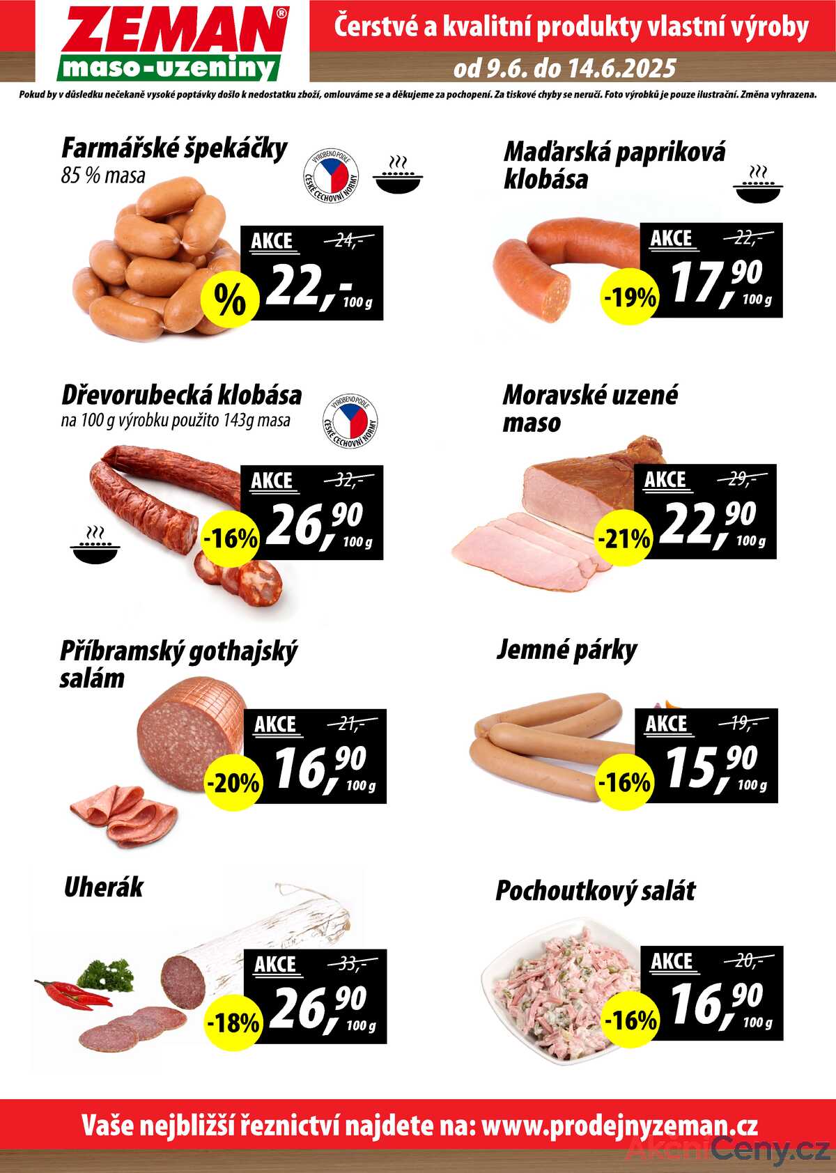 ZEMAN maso-uzeniny akční leták pro vybrané prodejny druhé skupiny od 9.6. do 15.6.2025 strana 2