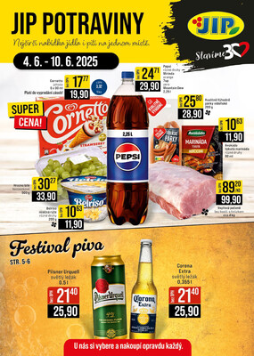 JIP Cash &amp;amp; Carry České Budějovice, Most, Náchod, Polička, Sušice a Svoboda nad Úpou od 4.6. do 10.6.2025