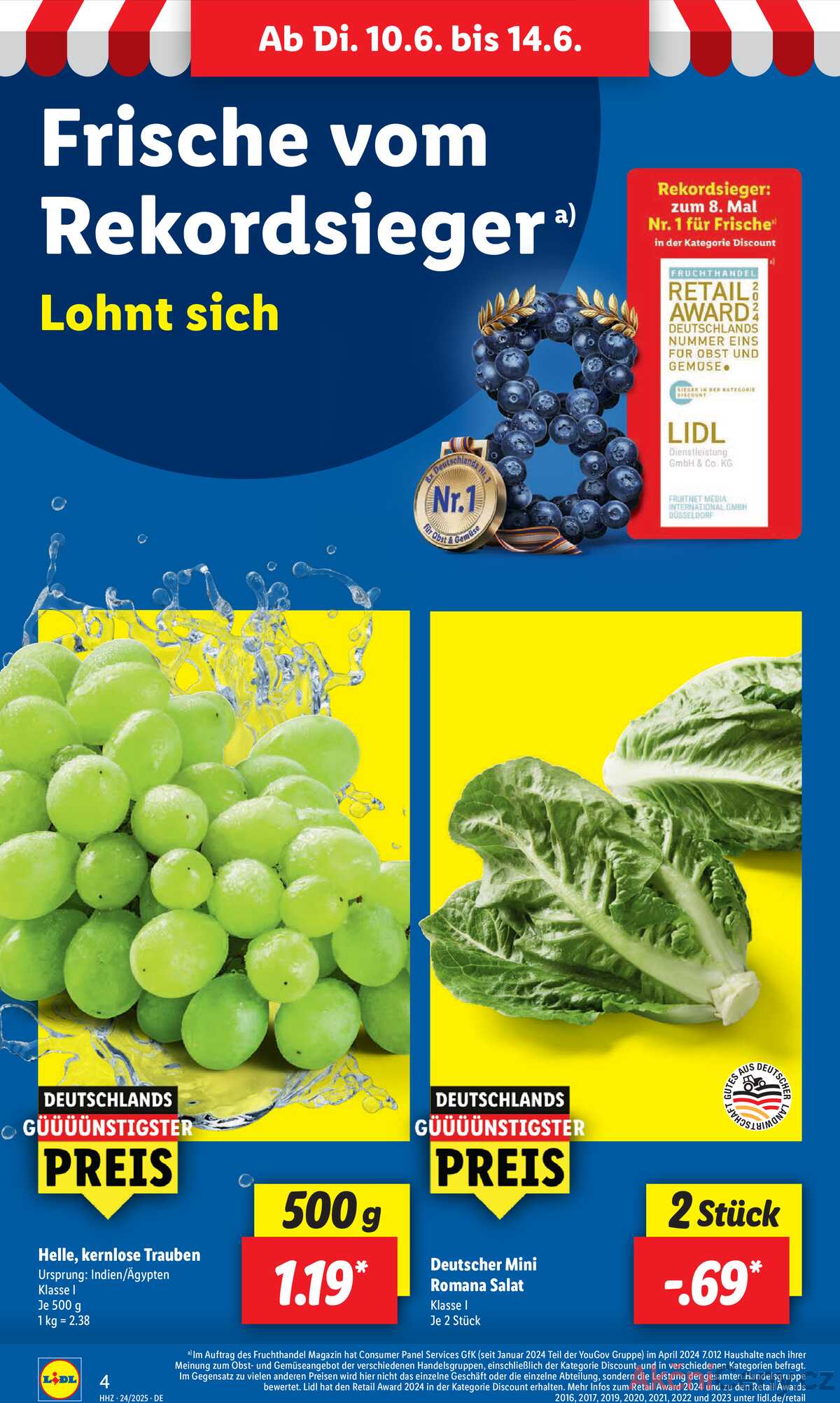 Leták Lidl Německo 10.6.-14.6.2025 strana 4