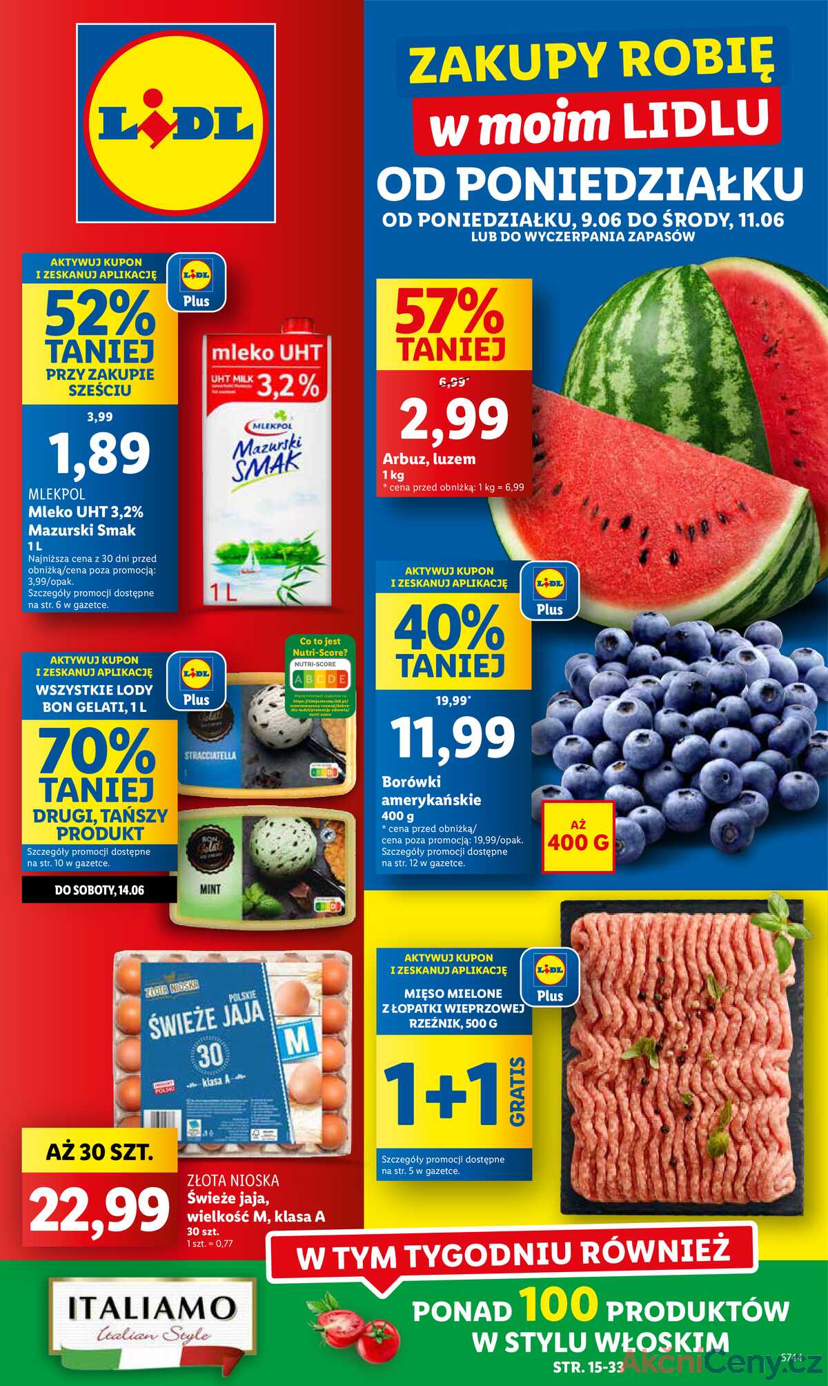 Leták Lidl Polsko 9.6.-11.6.2025 strana 1