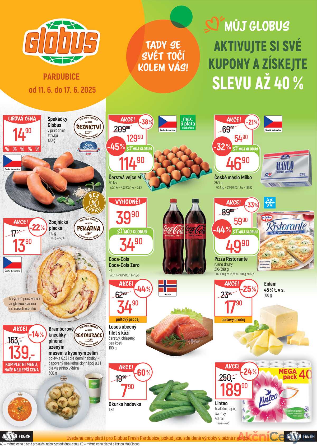 Akční leták Globus 11.6. - 17.6.2025 - Globus Pardubice strana 1