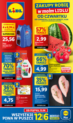 Leták Lidl Polsko 12.6.-14.6.2025