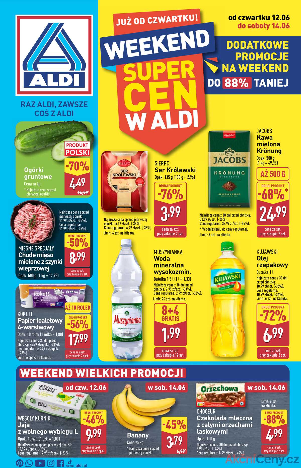 Leták Aldi Polsko 12.6.-14.6.2025 - Víkendová nabídka strana 1