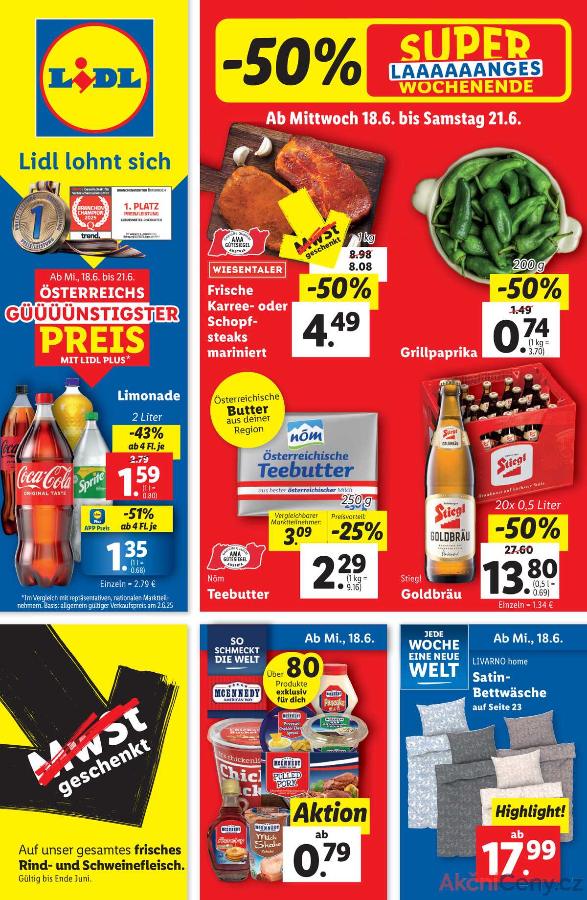 Leták Lidl Rakousko 18.6.-25.6.2025 strana 1