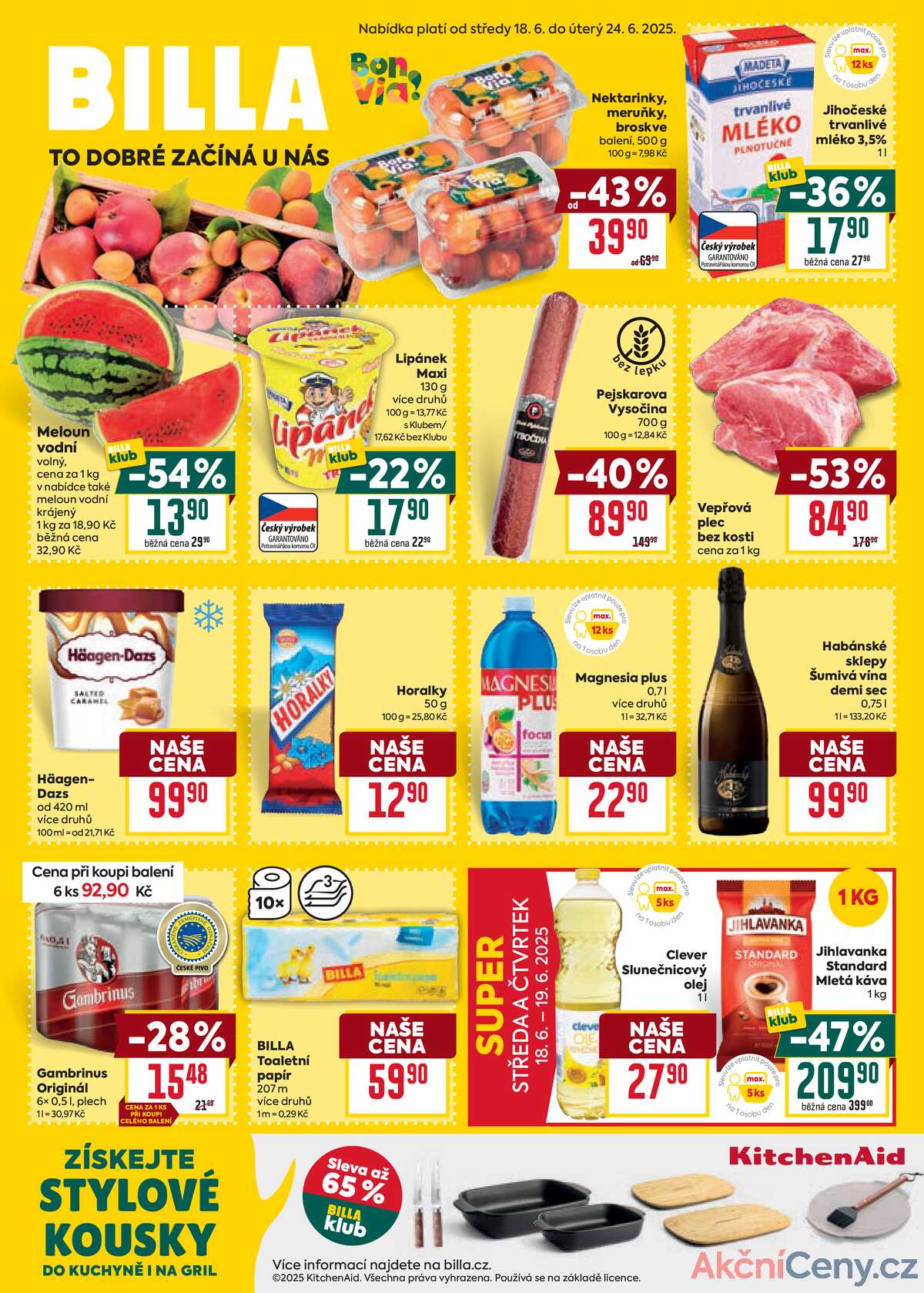 Billa malý leták od 18.6. do 24.6.2025 strana 1