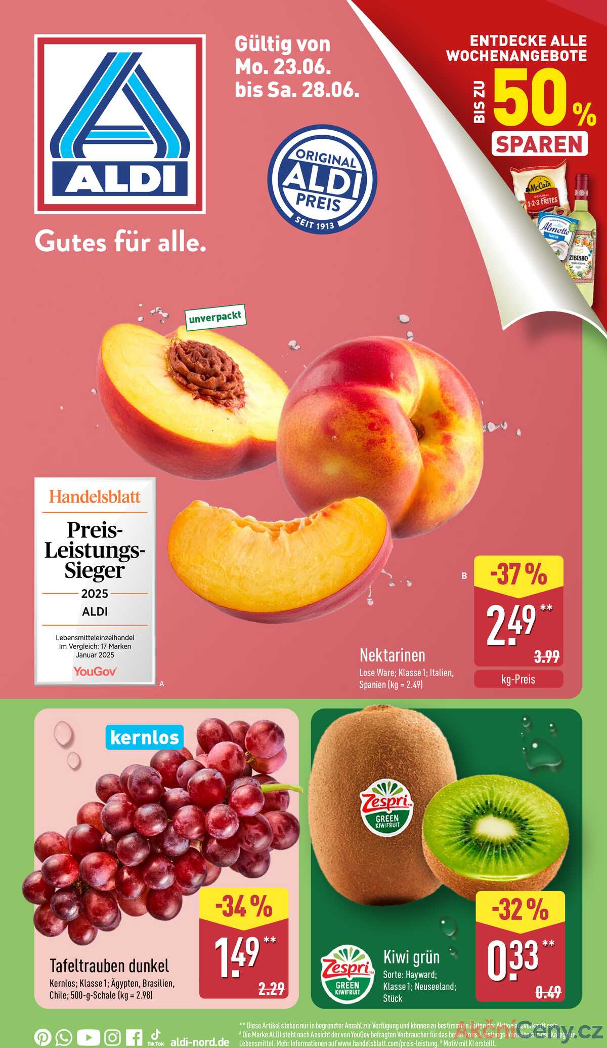 Leták ALDI Německo 16.6.-22.6.2025 strana 1