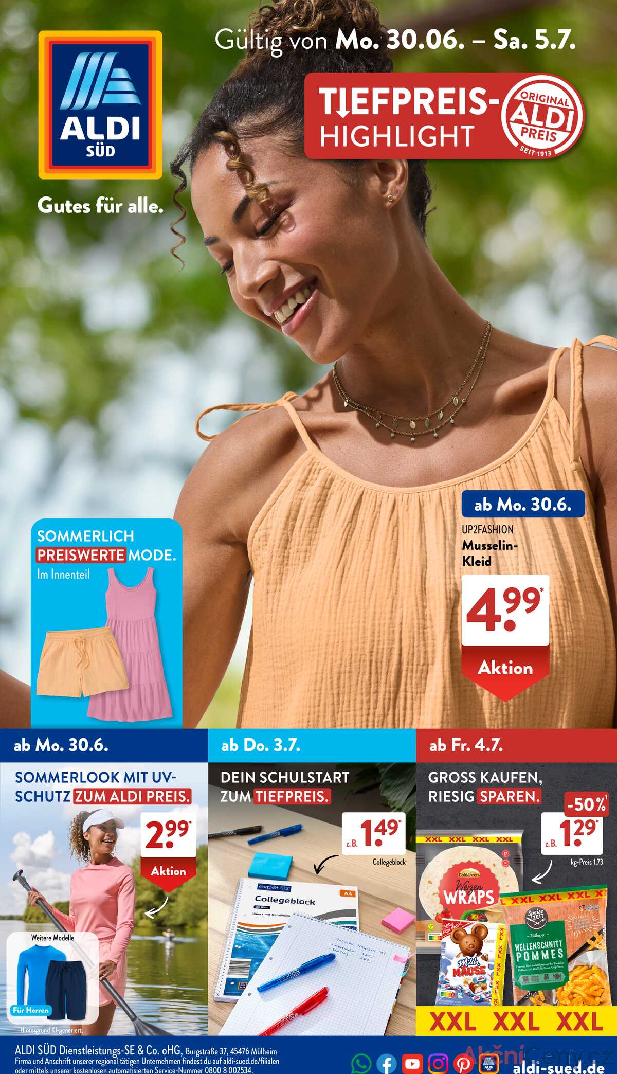Leták ALDI SÜD Německo 30.6.-6.7.2025 strana 1
