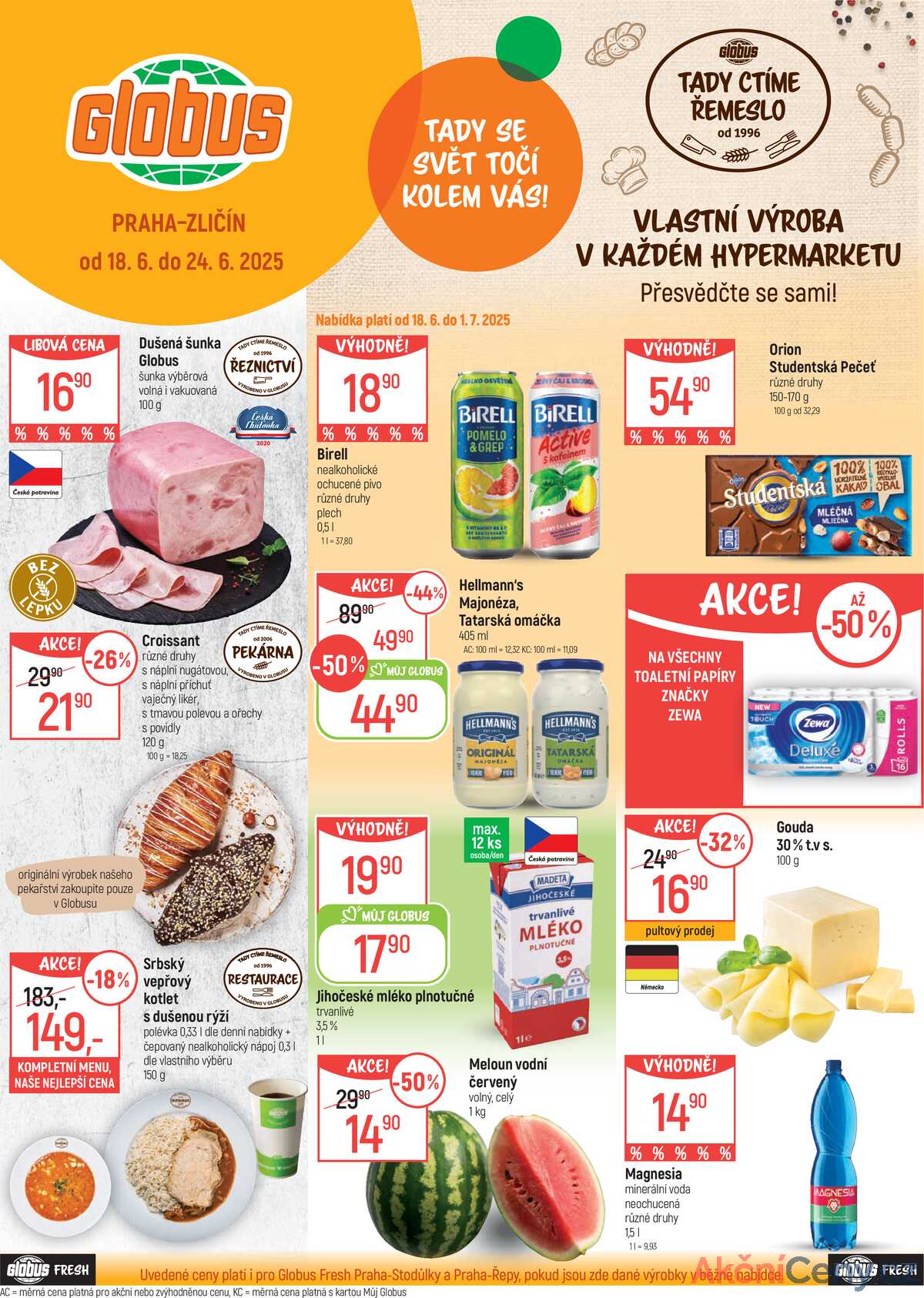 Akční leták Globus 18.6. - 24.6.2025 - Globus Praha - Zličín strana 1